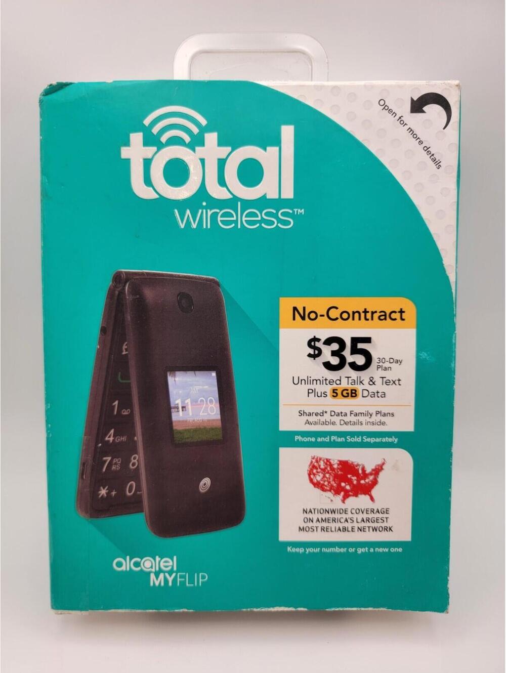 3 Vintage Total Wireless Alcatel Myflip Cell Phone 32GB Storage 2Mp Camera